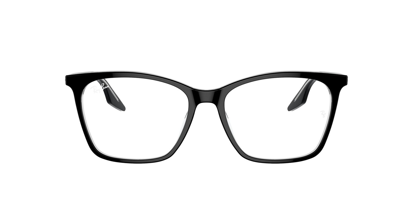 Das Bild zeigt die Korrektionsbrille RX5422 von Ray Ban in Schwarz von vorne.