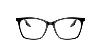 Das Bild zeigt die Korrektionsbrille RX5422 von Ray Ban in Schwarz von vorne.