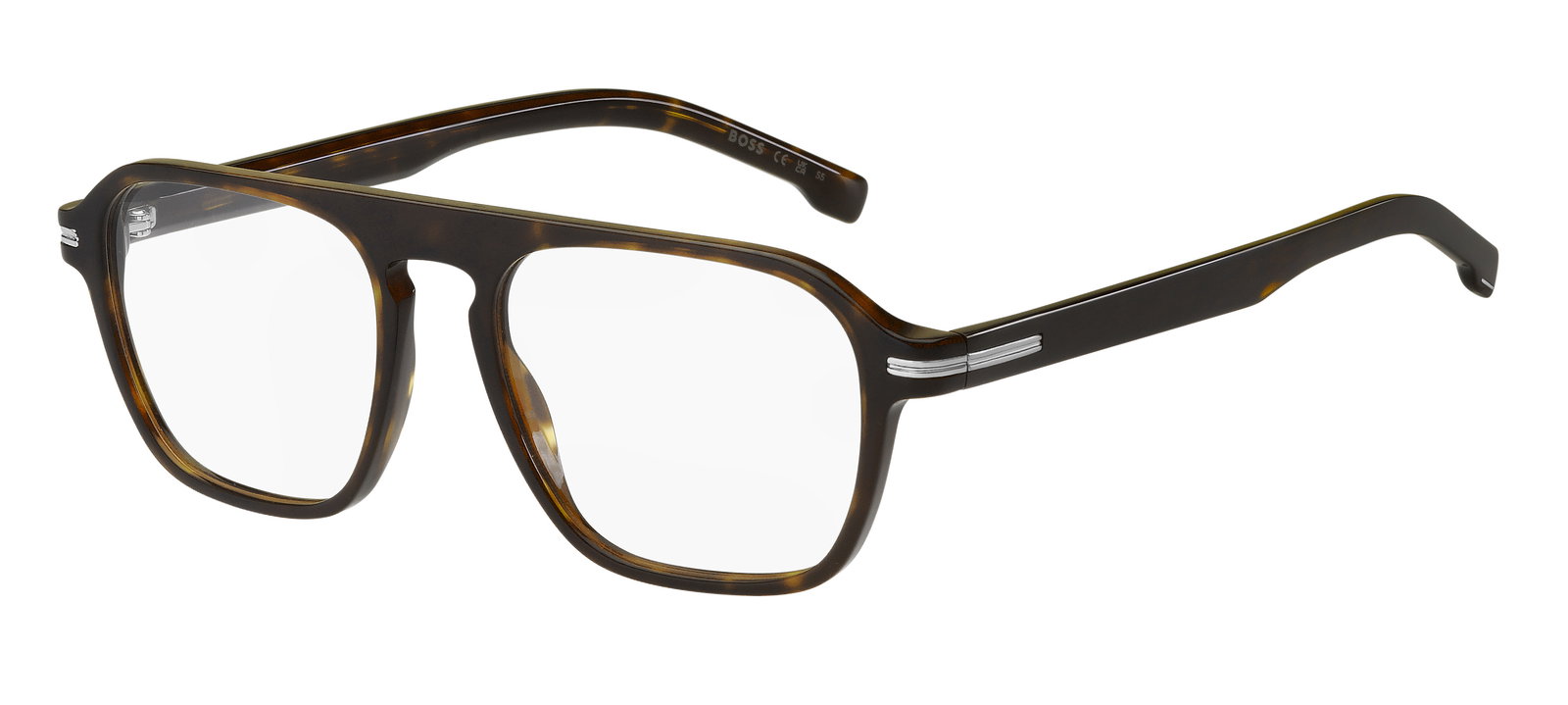 Zu sehen ist die Korrektionsbrille 1510 von Boss in der Farbe Havanna.