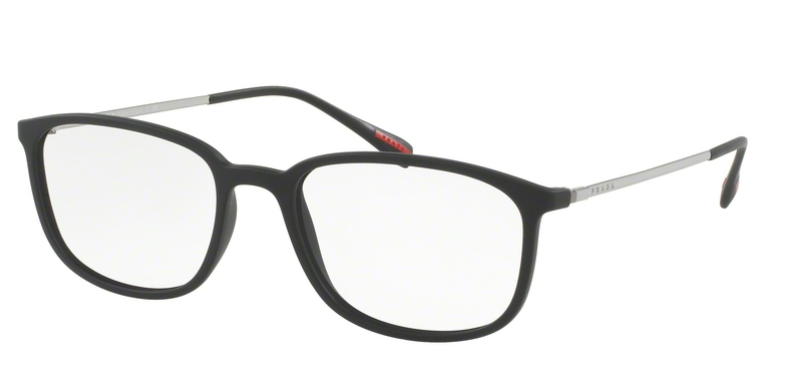Das Bild zeigt die Korrektionsbrille PS 03HV DG01O1 von der Marke Prada Linea Rossa in schwarz.