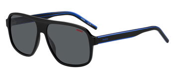Das Bild zeigt die Sonnenbrille HG1296/S D51 von der Marke Hugo in blau/schwarz.