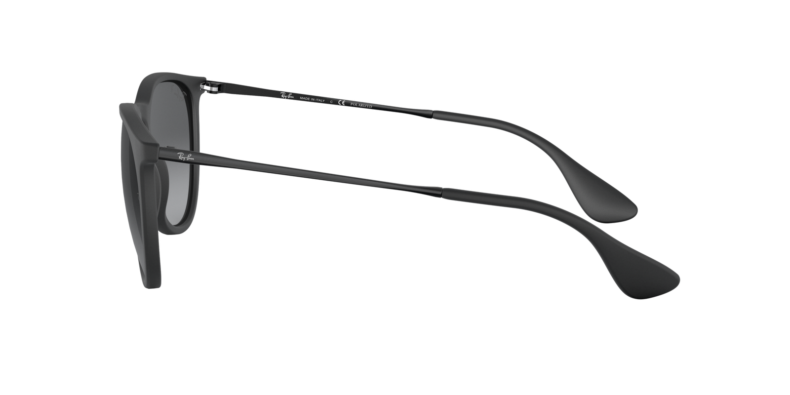 Das Bild zeigt die Bügel der schwarze Ray Ban Erika.