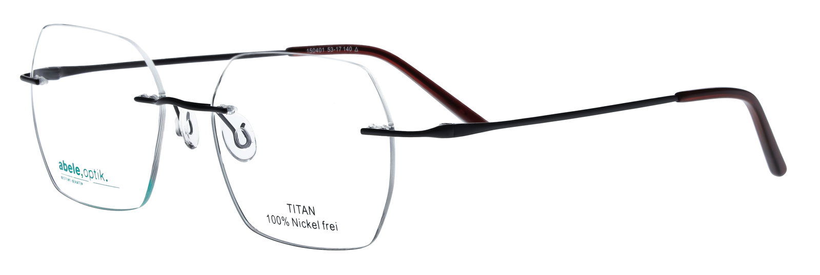Titanbrille für Damen randlos schwarz 150401