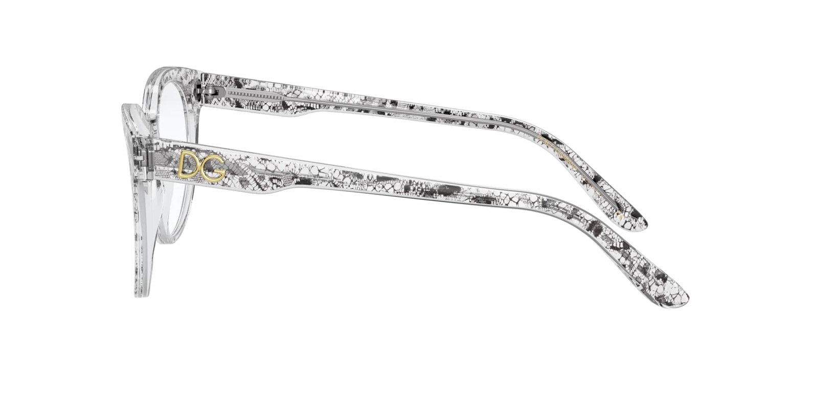 Das Bild zeigt die Korrektionsbrille DG3334 3287 von der Marke D&G in schwarz-weiß.