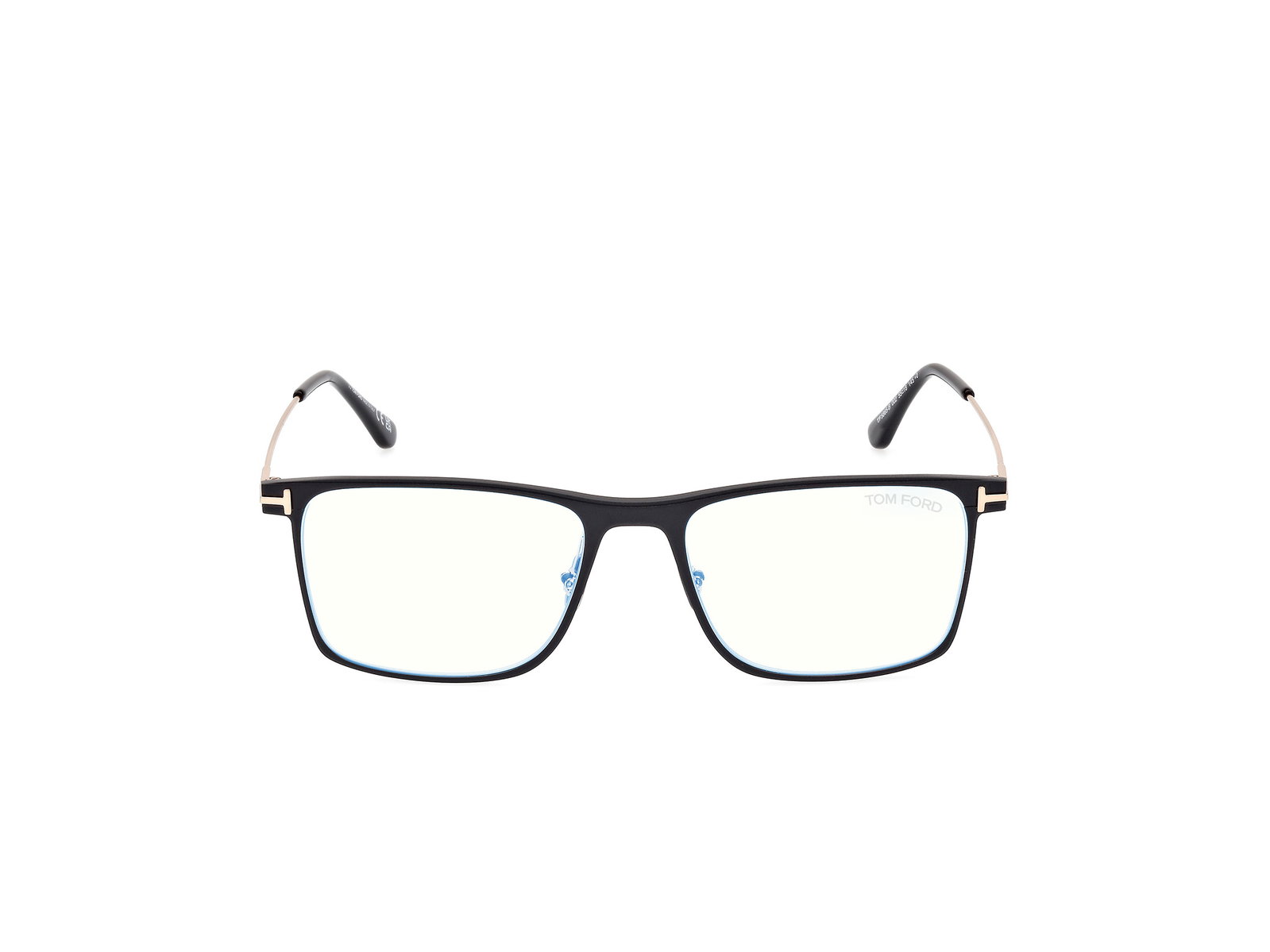 Das Bild zeigt die Korrektionsbrille FT5865-B 002 von der Marke Tom Ford in schwarz/rose gold.