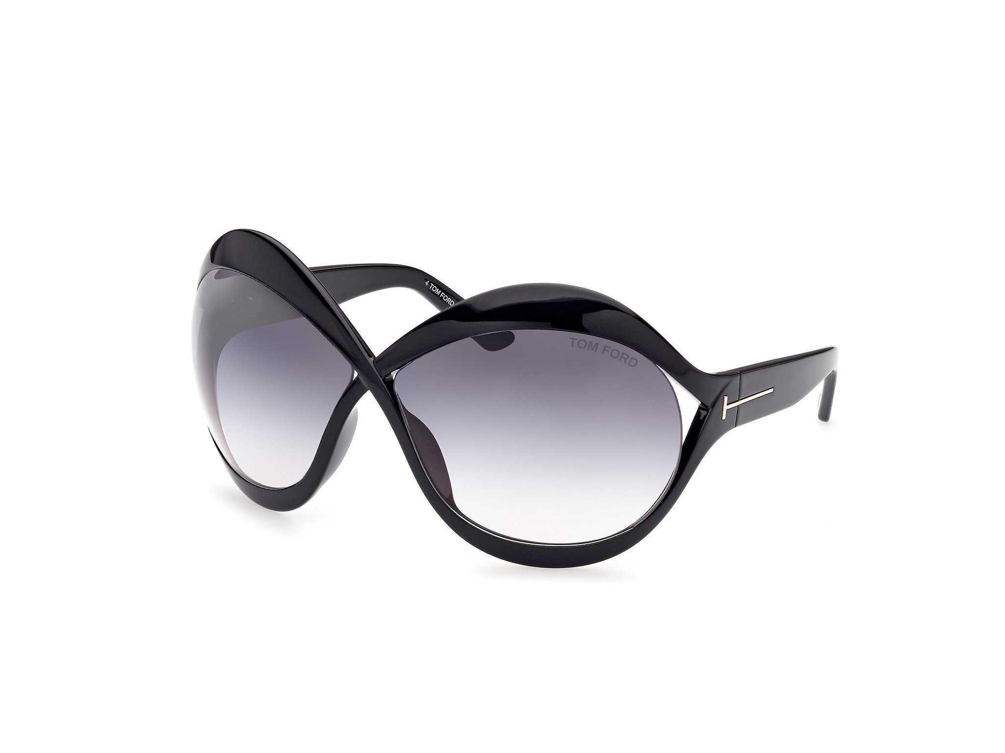 Das Bild zeigt die Sonnenbrille Carine FT0902 von der Marke Tom Ford in schwarz
