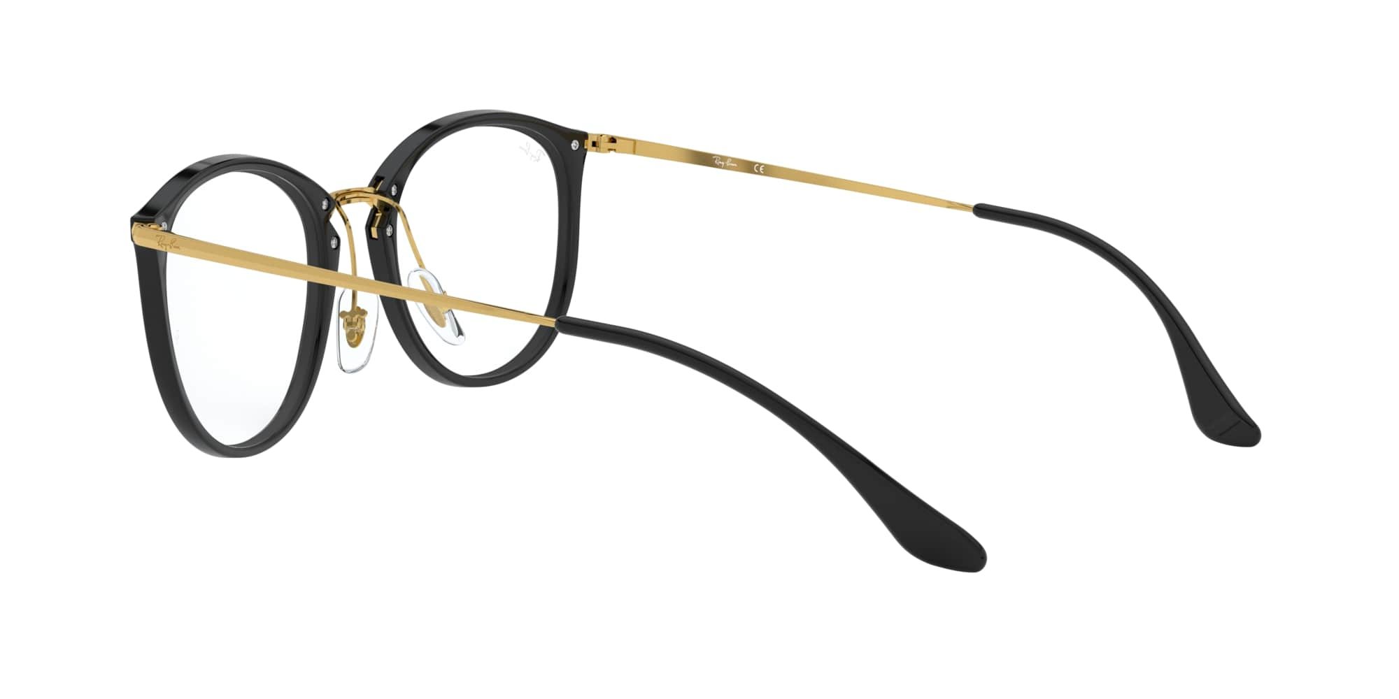 Das Bild zeigt die Korrektionsbrille RX7140 2000 von der Marke Ray Ban in schwarz/gold.