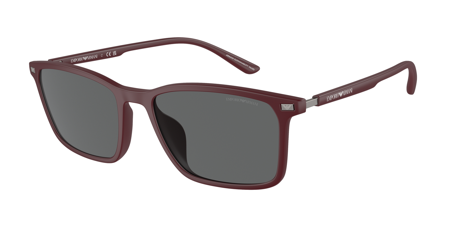 Das Bild zeigt die Sonnenbrille EA4223 526187 von der Marke Emporio Armani in bordeaux.