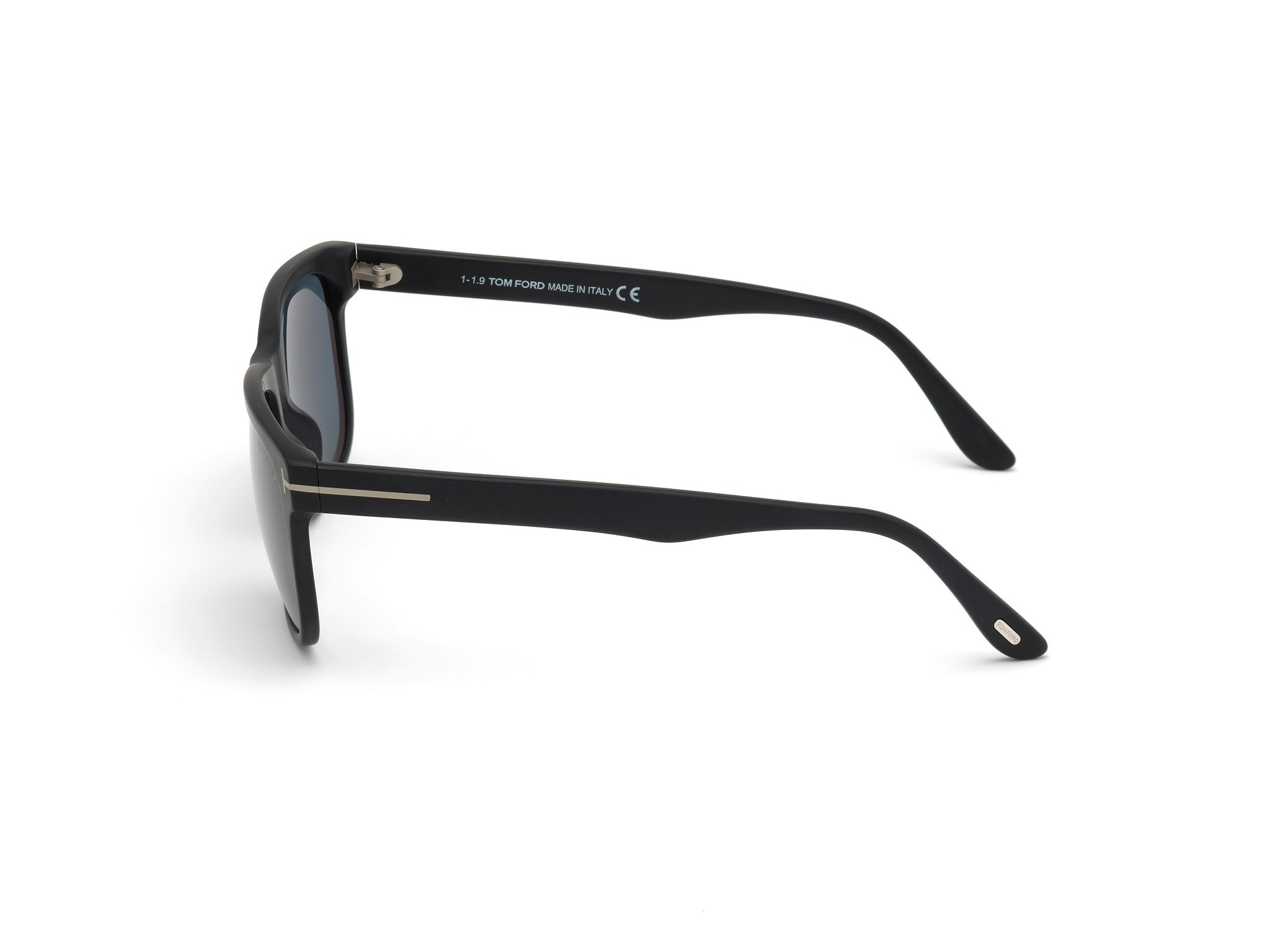 Das Bild zeigt die Sonnenbrille STEPHENSON FT0775 von der Marke Tom Ford in schwarz seitlich