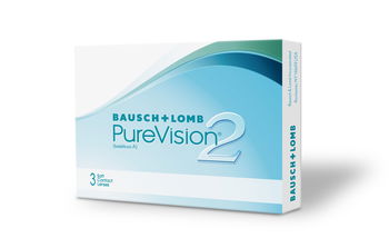 Das Bild zeigt die Verpackung der sphärischen Kontaktlinse Pure Vision 2HD.