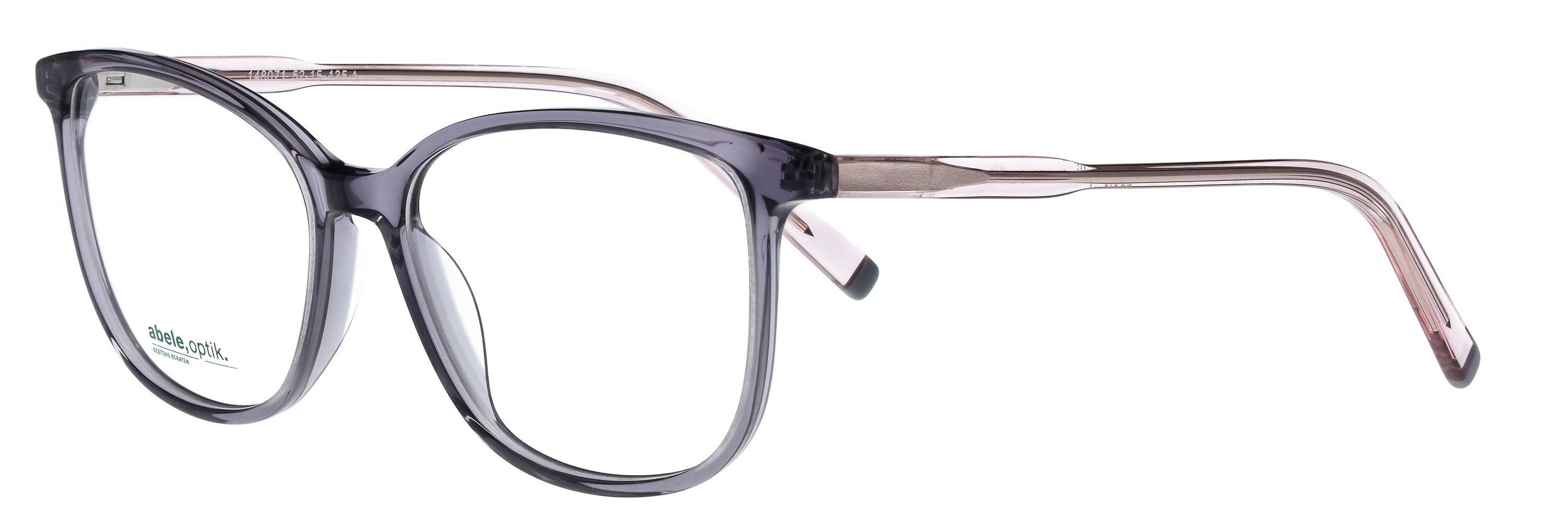 Das Bild zeigt die Korrektionsbrille 148071 von der Marke Abele Optik in grau-lila transparent.