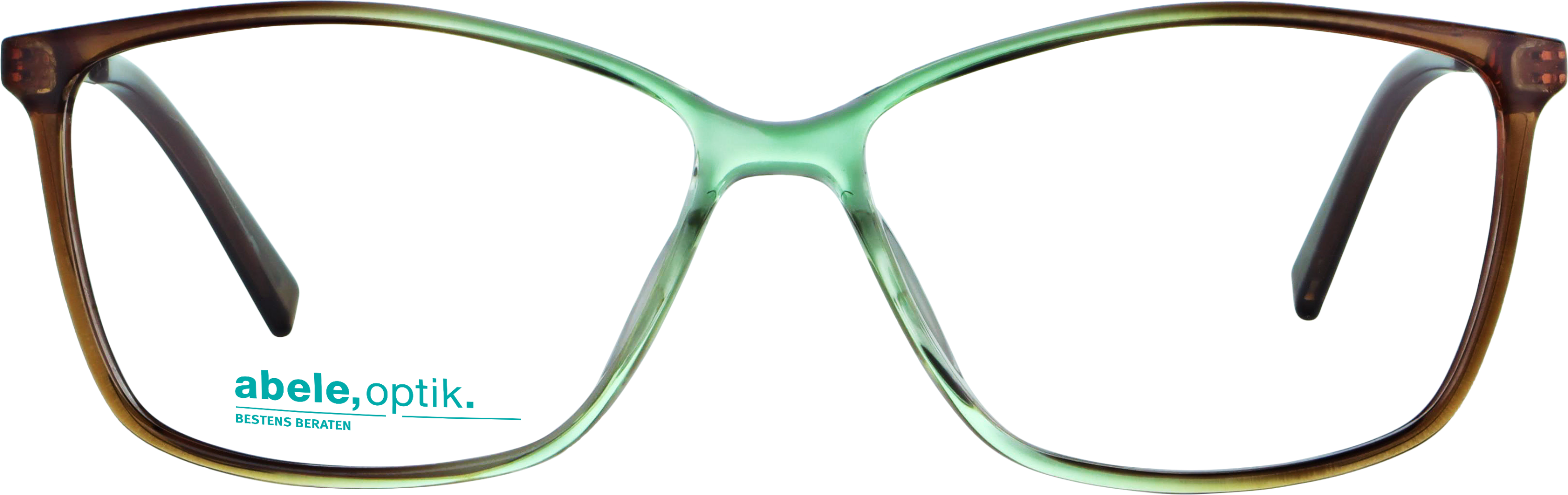 Das Bild zeigt die Korrektionsbrille 142241 von der Marke Abele Optik in grün / braun.