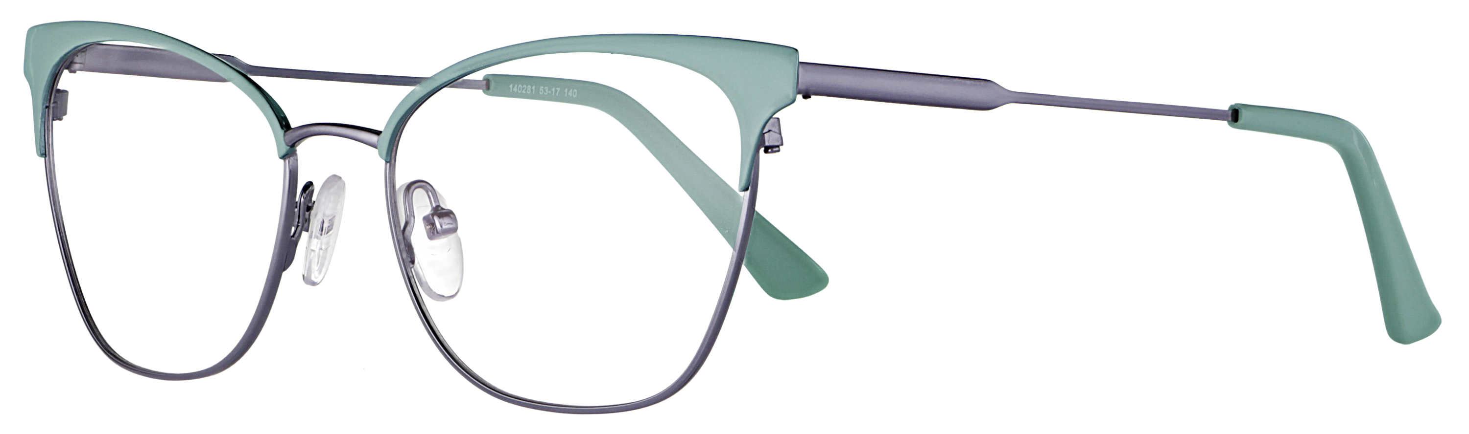 Das Bild zeigt die Korrektionsbrille 140281 von der Marke Abele Optik in türkis.