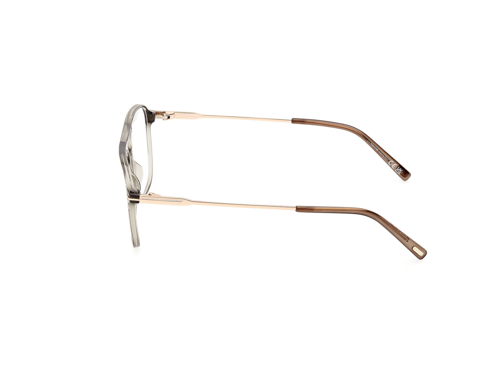 Das Bild zeigt die Korrektionsbrille FT5874-B 093 von der Marke Tom Ford in hellgrün/rose gold.