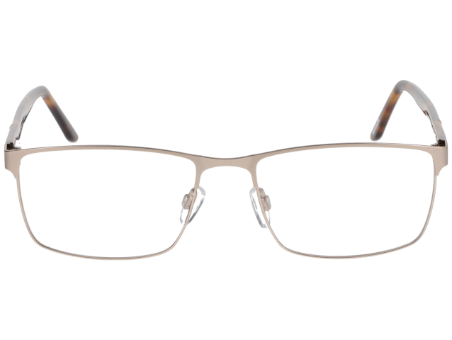 Zu sehen ist eine Brille mit eckigen Gläsern und Hornbügeln