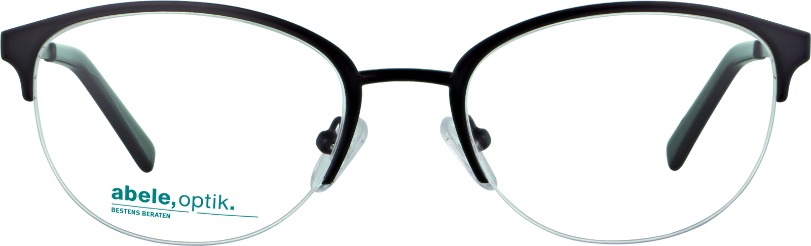 Das Bild zeigt die Korrektionsbrille 142261 von der Marke Abele Optik in schwarz matt.
