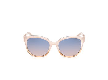 Das Bild zeigt die Sonnenbrille GU7877 57B von der Marke Guess in beige transparent.