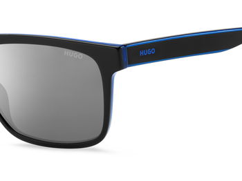 Das Bild zeigt die Sonnenbrille HG1242/S D51 von der Marke Hugo in schwarz/blau.