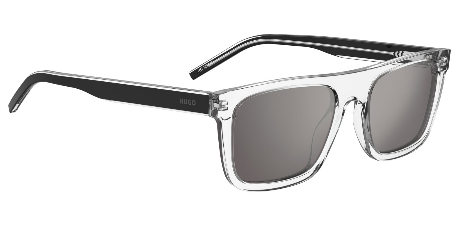 Das Bild zeigt die Sonnenbrille HG1297/S MNG von der Marke Hugo in grau/schwarz.