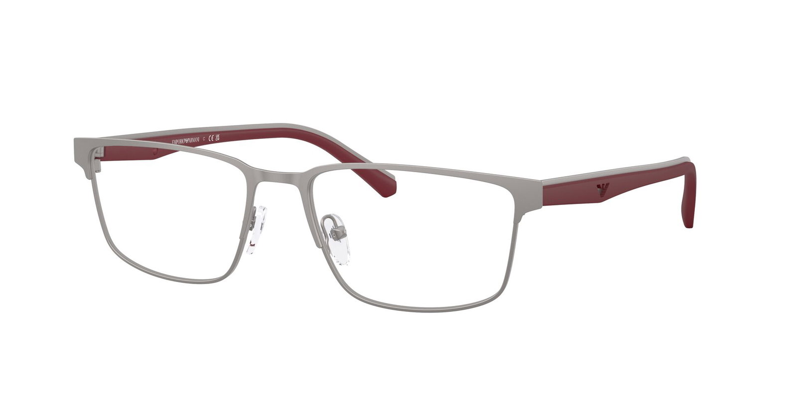 Zu sehen ist die Korrektionsbrille 1175 von Emporio Armani in der Farbe Silber.