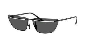 Das Bild zeigt die Prada Sonnenbrille PR C52S in Schwarz von seitlich.